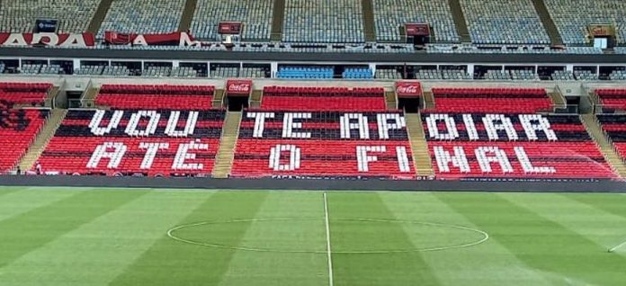 Mosaico preparado pela torcida do Flamengo